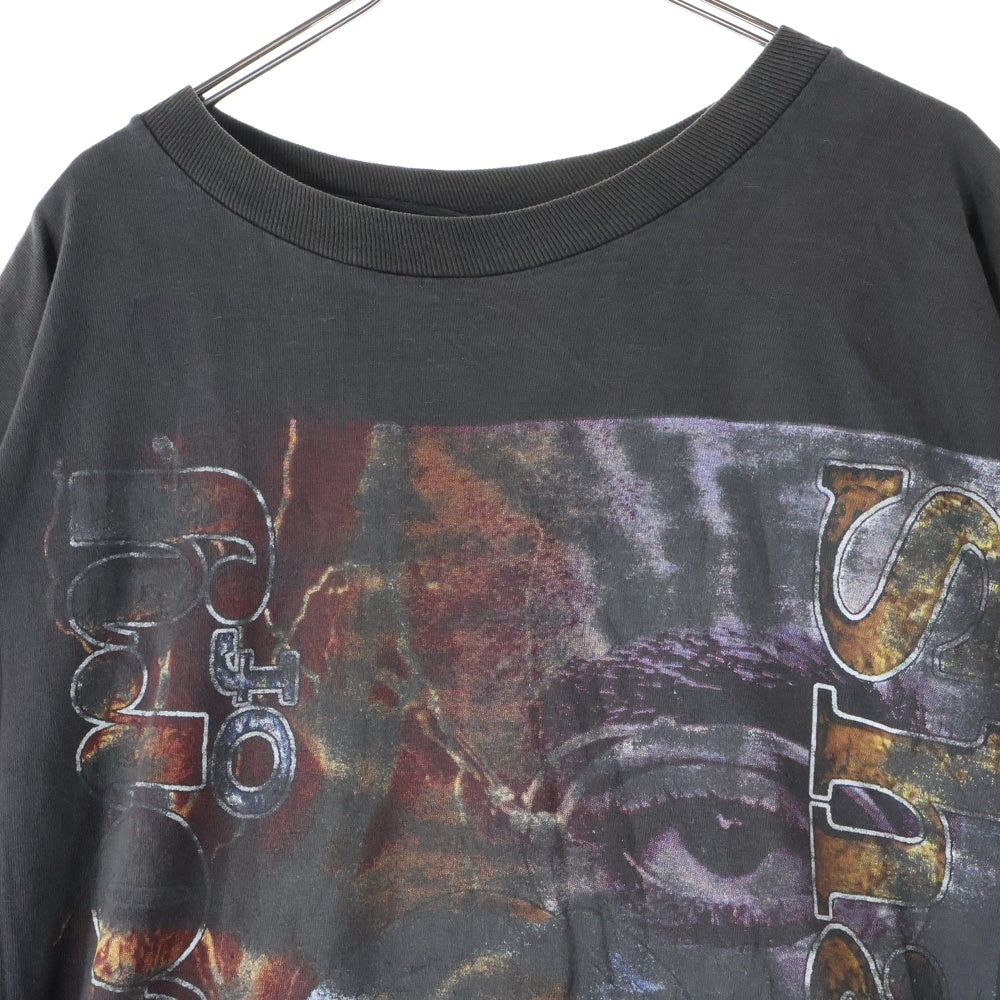 VINTAGE(ヴィンテージ) 90's 2PAC IN MEMORY OF SHAKUR THUG LIFE BOOTLEG ツーパック ラップT ブート フェード 両面プリント 半袖Tシャツ ブラック