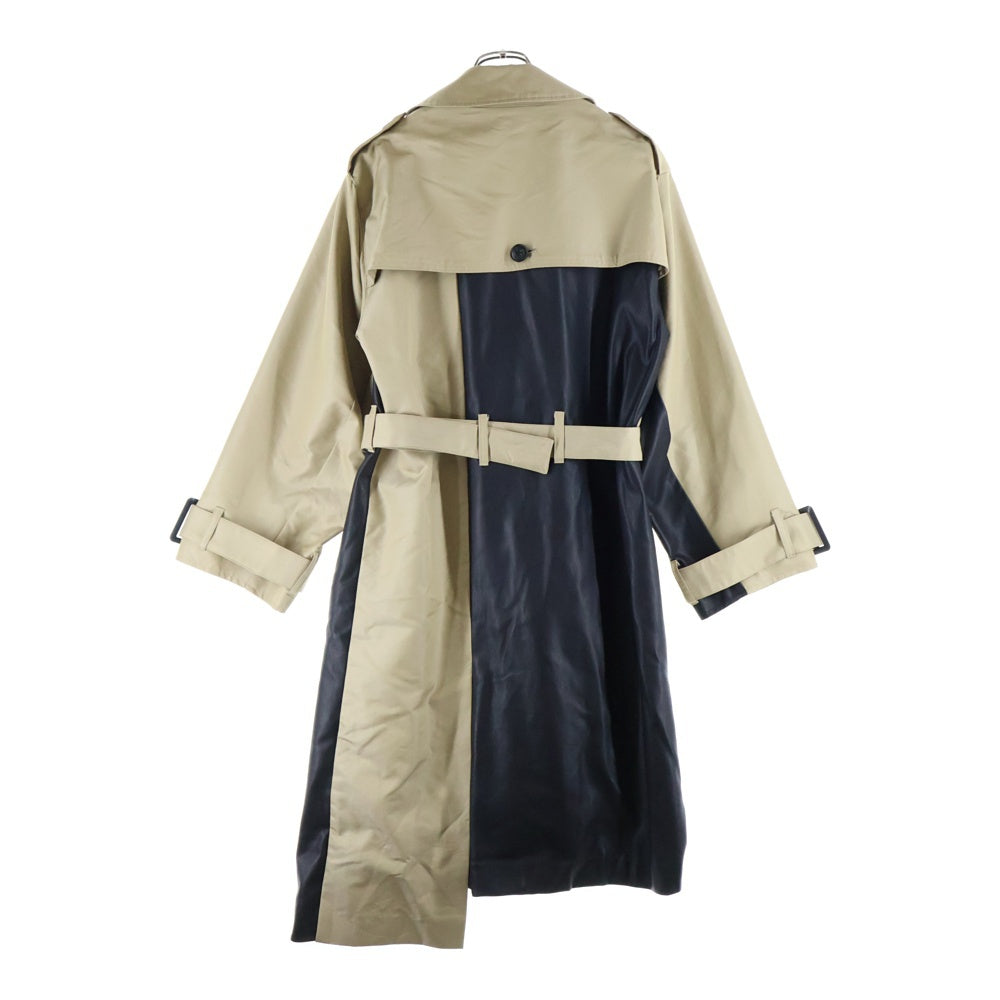 NO BRAND(ノーブランド) 【disem By Siik】 【ディゼムバイシーク】 レザー切替 ドッキング トレンチコート ジャケット ベージュ
