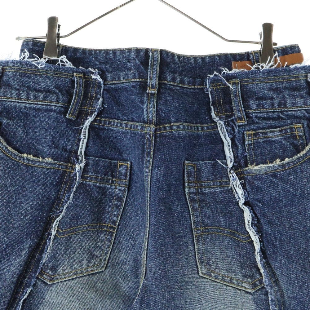 ADER ERROR(アーダーエラー) ダメージ加工 ドッキング バギーデニム パンツ インディゴ