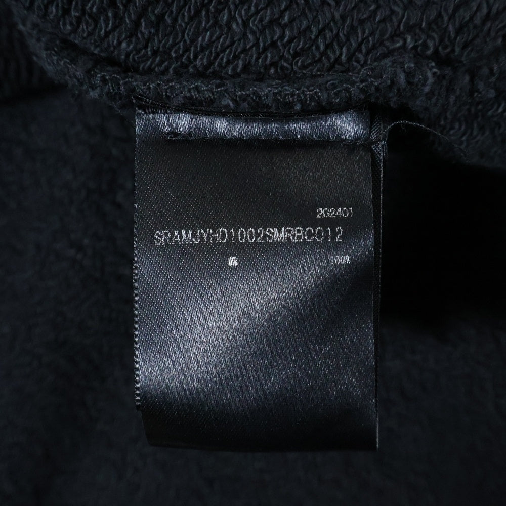 AMIRI(アミリ) MA Logo Shotgun Crewneck MAロゴ ショットガン加工 ジップアップ フーディー パーカー ブラック