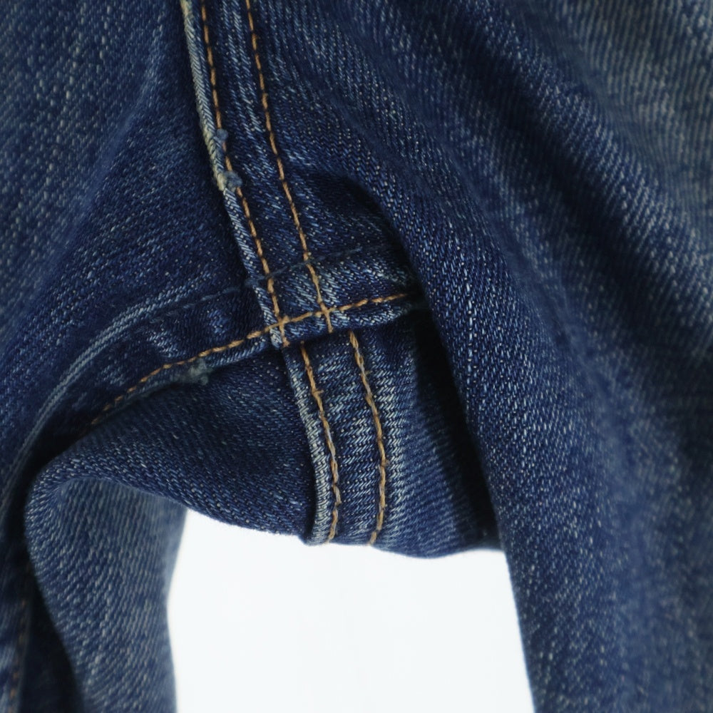 UNUSED(アンユーズド) ダメージ加工 ストレート デニム パンツ インディゴ