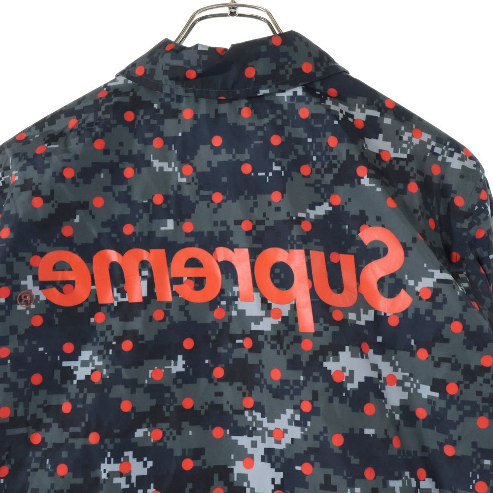 SUPREME(シュプリーム) 13SS ×COMME des GARCONS SHIRT Digi Camo Coach Jacket デジタルカモ ドット柄 ナイロン コーチングジャケット ブラック/レッド