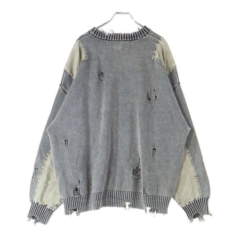 Danke Schon(ダンケシェーン) MILS KNIT CREWNECK ダメージプルオーバ