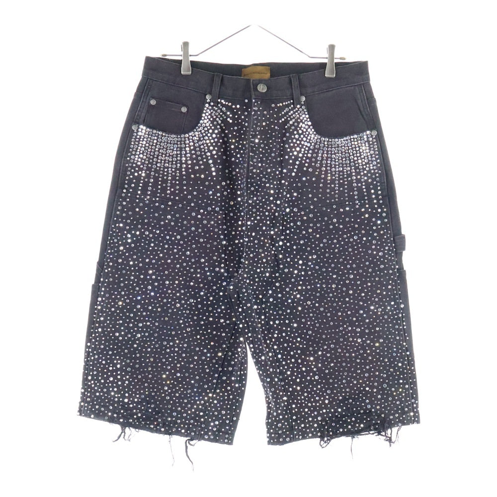 BIRTH OF ROYAL CHILD(バースオブロイヤルチャイルド) REDIAL 20K DIAMOND JORTS ラインストーン付きデニムショーツ ハーフパンツ ブラック