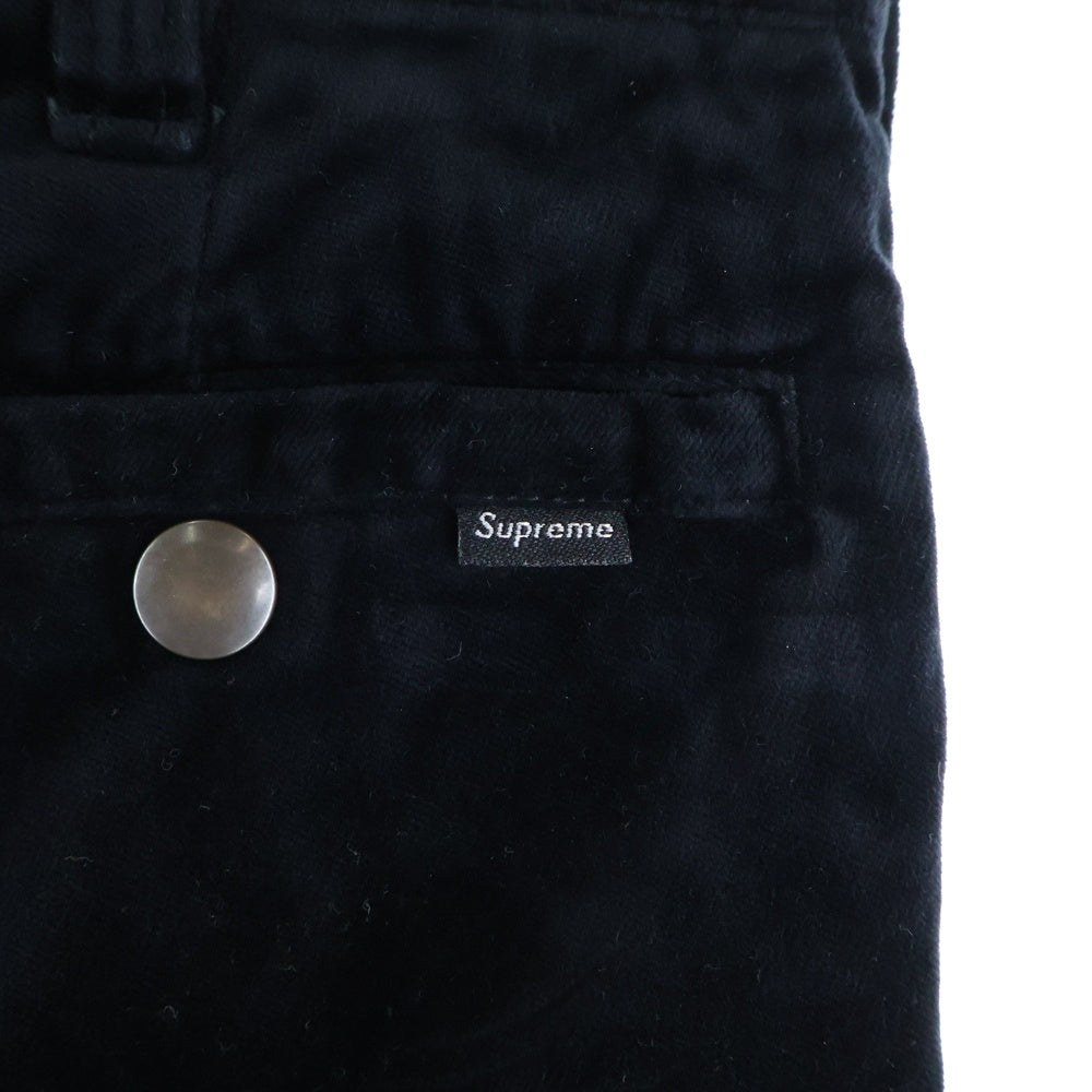 SUPREME(シュプリーム) 19SS Velvet Work Short ヴェルヴェット ワークショーツ ハーフパンツ ブラック