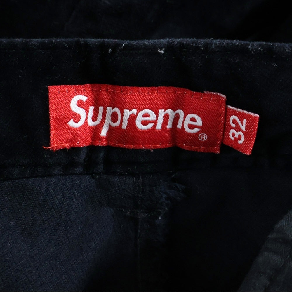 SUPREME(シュプリーム) 19SS Velvet Work Short ヴェルヴェット ワークショーツ ハーフパンツ ブラック