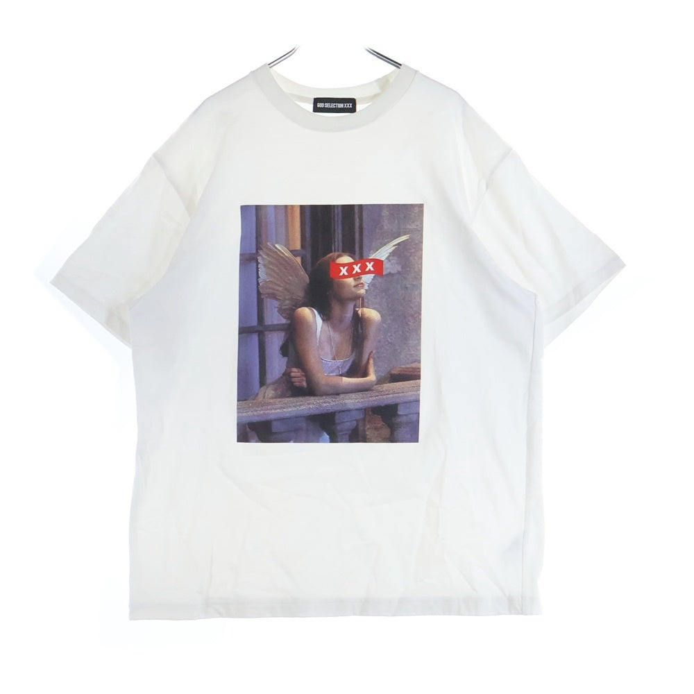 GOD SELECTION XXX(ゴッドセレクショントリプルエックス) ANGEL S/S TEE エンジェル ロゴプリント半袖Tシャツ カットソー ホワイト