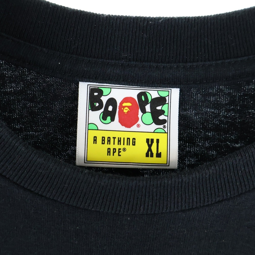 A BATHING APE(アベイシングエイプ) ×GOD SELECTION XXX ゴッドセレクション エイプヘッド プリントロゴ 半袖Tシャツ カットソー ブラック
