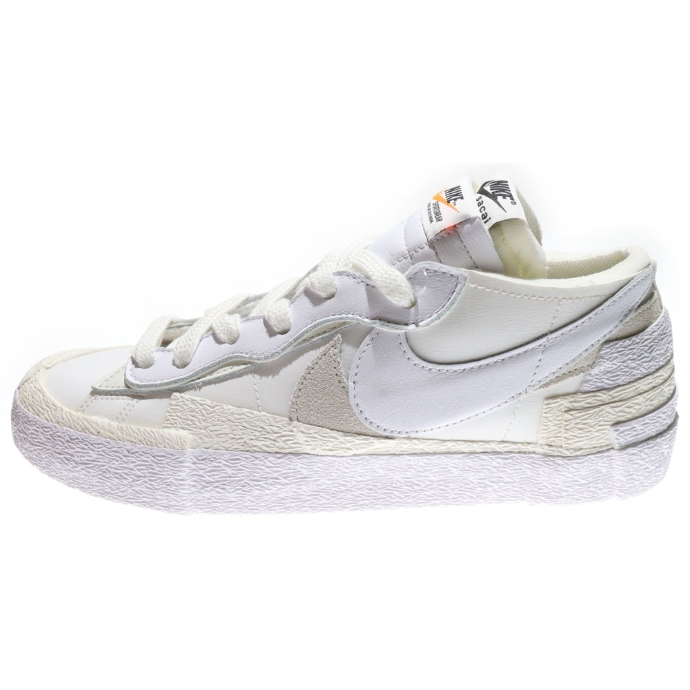 NIKE(ナイキ) ×SACAI BLAZER LOW WHITE PATENT LEATHER サカイ ブレイザー パテント レザーローカットスニーカー ホワイト US9.5/27.5cm DM6443-100