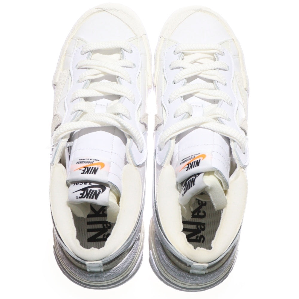 NIKE(ナイキ) ×SACAI BLAZER LOW WHITE PATENT LEATHER サカイ ブレイザー パテント レザーローカットスニーカー ホワイト US9.5/27.5cm DM6443-100