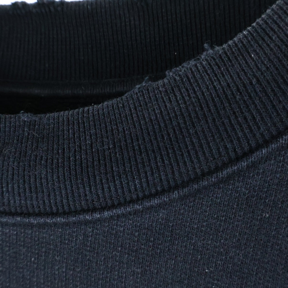 VETEMENTS(ヴェトモン) 23SS ダメージ加工インサイドアウト半袖スウェット トレーナー ブラック UE63TR360B