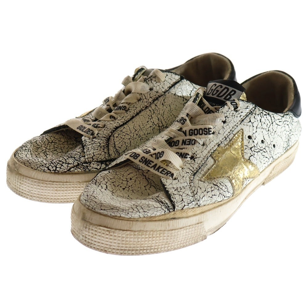 GOLDEN GOOSE DELUXE BRAND(ゴールデングースデラックスブランド) MAY ヴィンテージ加工ローカットスニーカー レディース ホワイト