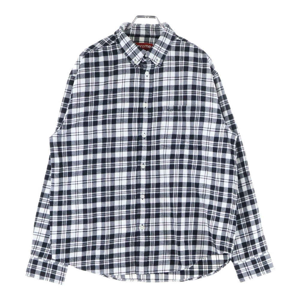 SUPREME(シュプリーム) 25AW Plaid Flannel Shirt チェック柄 長袖フランネルシャツ ホワイト/ブラック