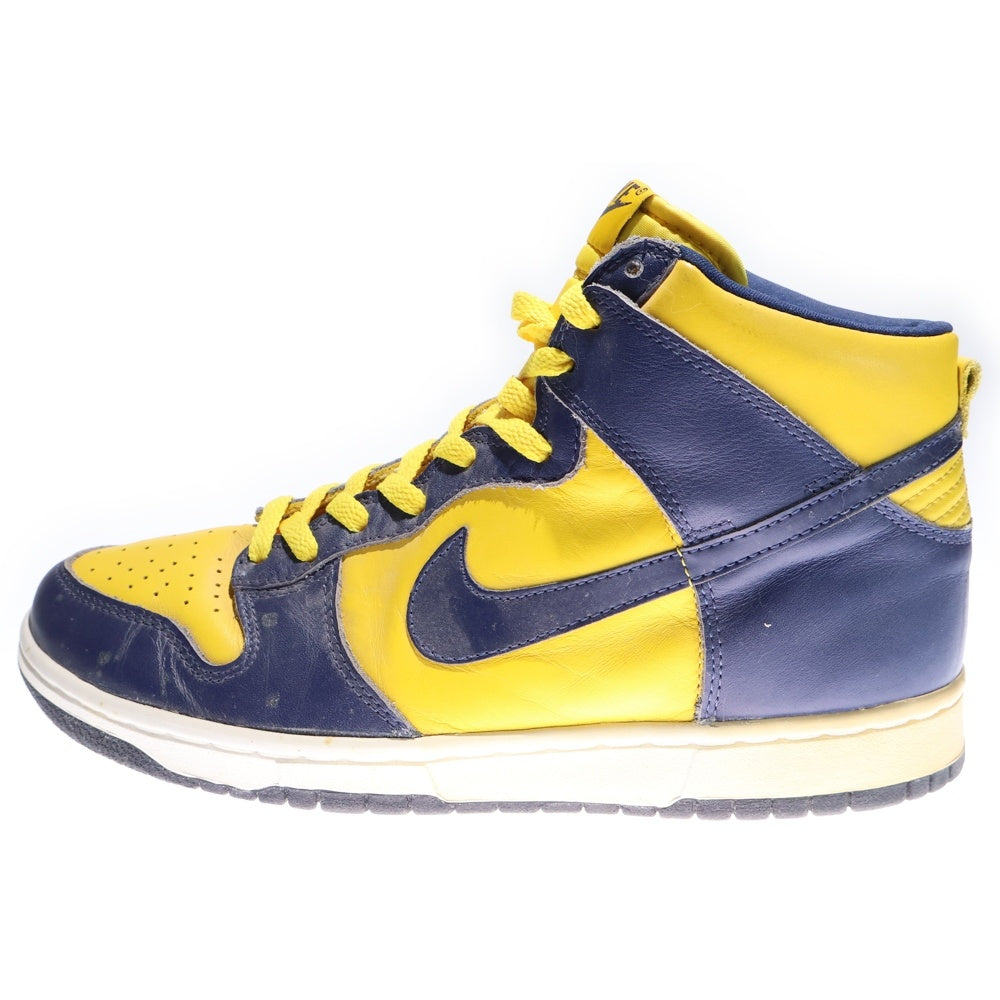 NIKE(ナイキ) 【観賞用 1998年製】 DUNK HIGH MICHIGAN 630335-471 ダンク ハイカットスニーカー ミシガン イエロー/ネイビー US10/28cm