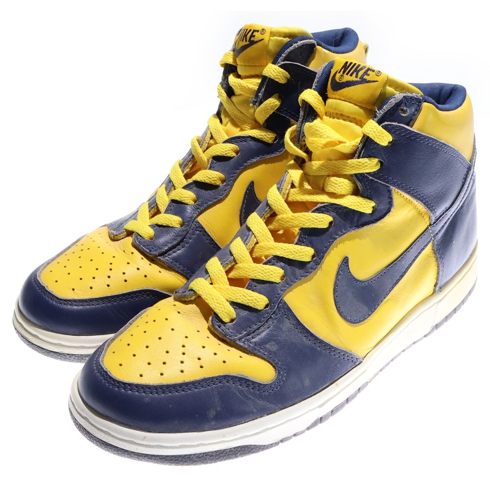 NIKE(ナイキ) 【観賞用 1998年製】 DUNK HIGH MICHIGAN 630335-471 ダンク ハイカットスニーカー ミシガン イエロー/ネイビー US10/28cm