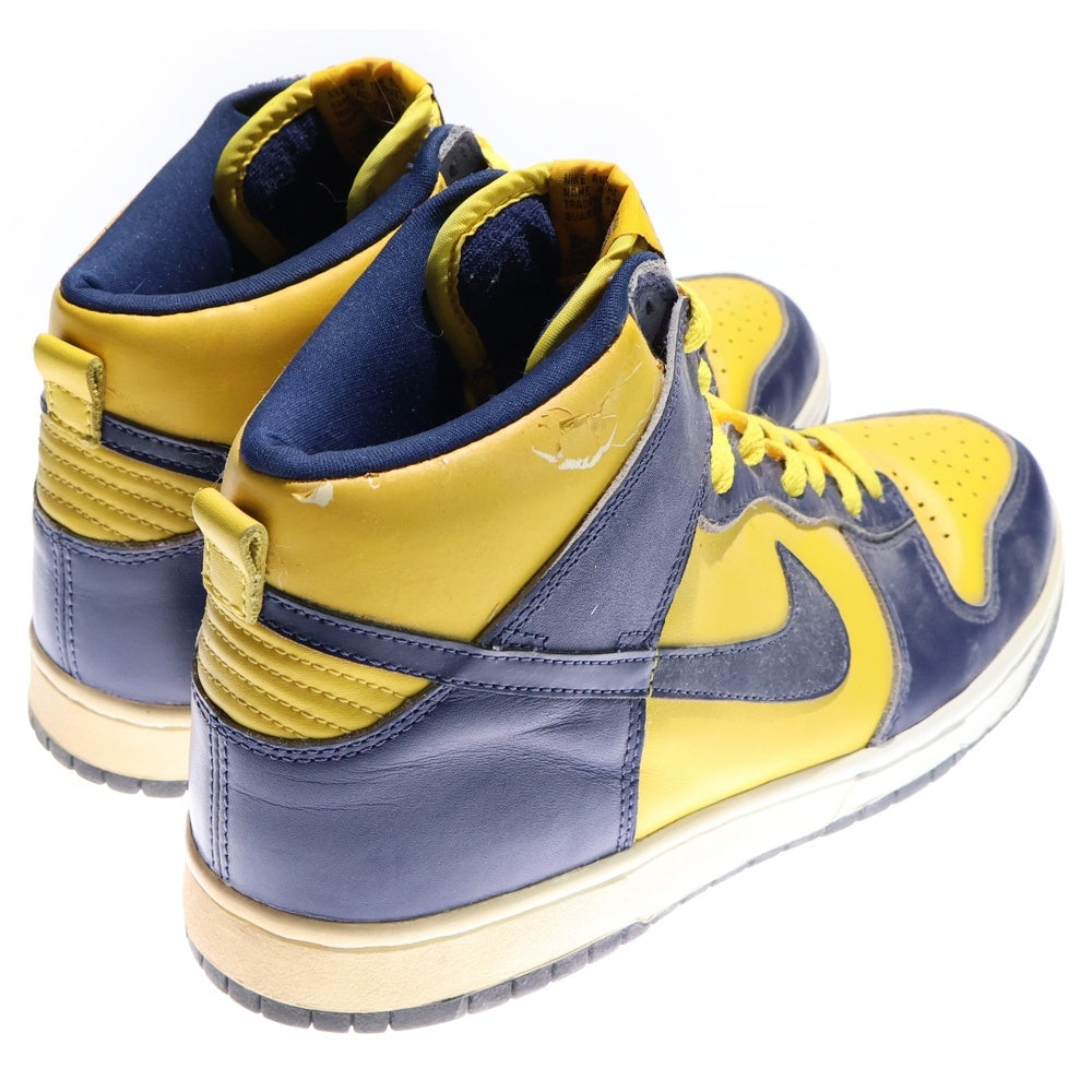 NIKE(ナイキ) 【観賞用 1998年製】 DUNK HIGH MICHIGAN 630335-471 ダンク ハイカットスニーカー ミシガン イエロー/ネイビー US10/28cm