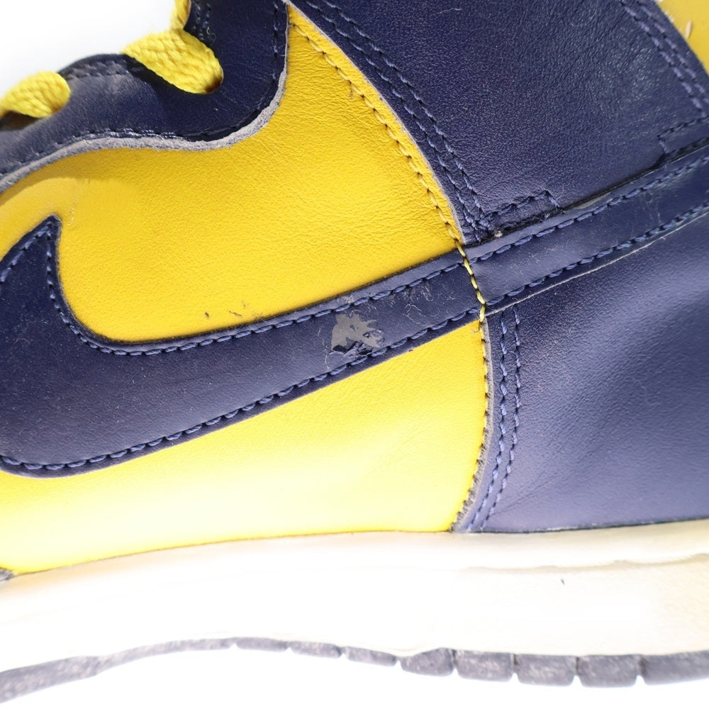 NIKE(ナイキ) 【観賞用 1998年製】 DUNK HIGH MICHIGAN 630335-471 ダンク ハイカットスニーカー ミシガン イエロー/ネイビー US10/28cm