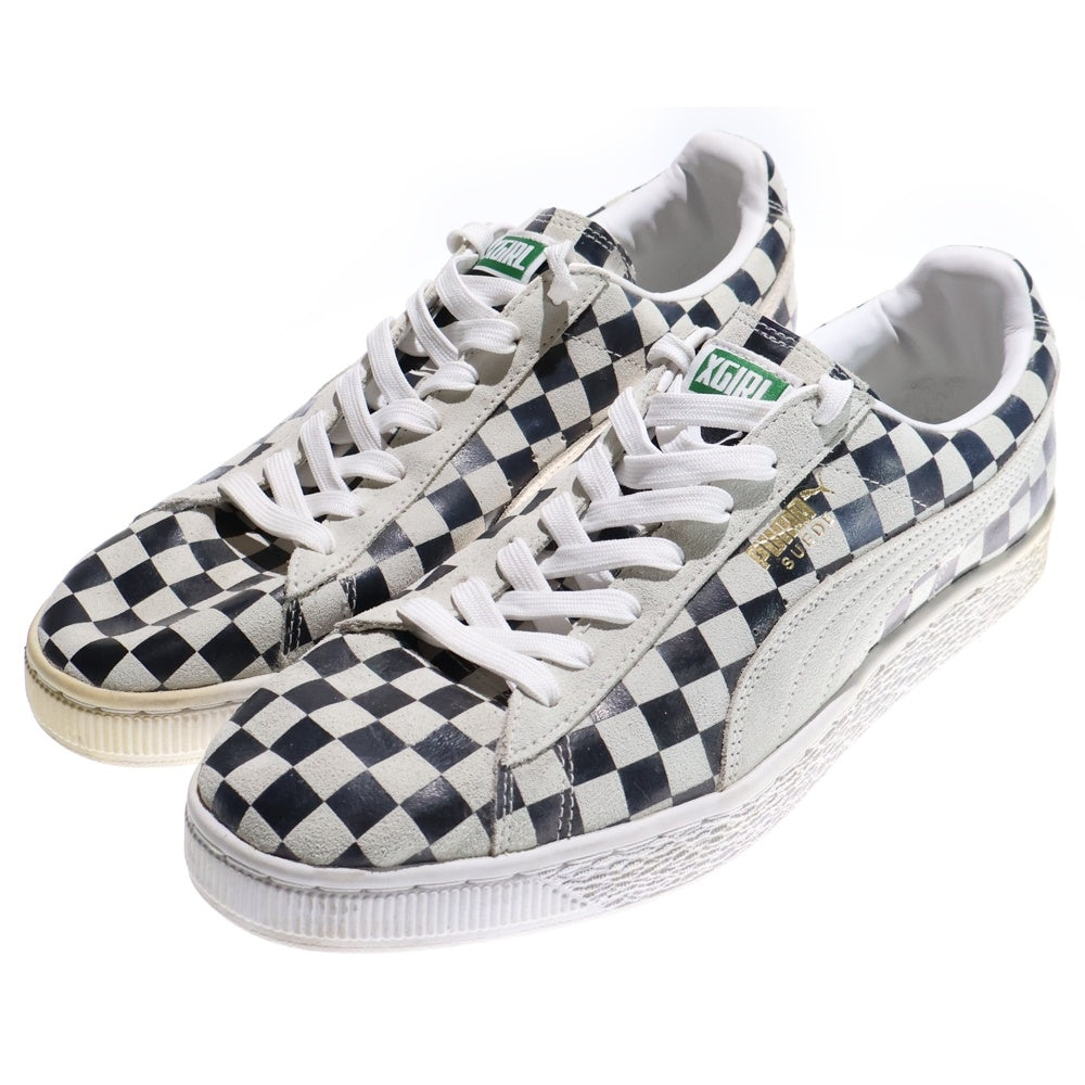 PUMA(プーマ) ×XGIRL エックスガール スウェード ストライプ柄 ローカットスニーカー ブラック/ベージュ US10/28cm