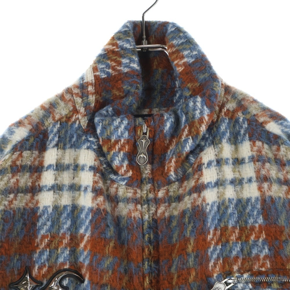 THUG CLUB(サグクラブ) CLASSIC CHECK FULL-ZIP JACKET クラシック チェック フルジップ ジャケット ブラウン/オレンジ TC25JK3001