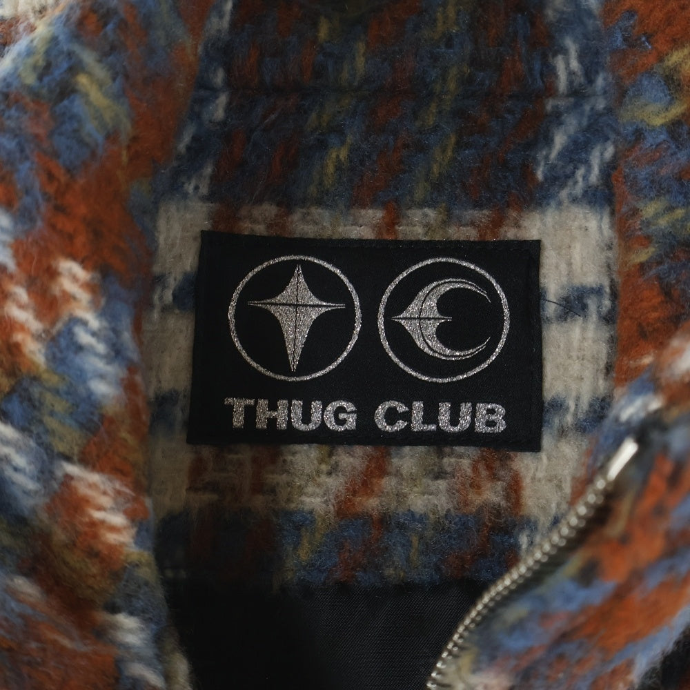 THUG CLUB(サグクラブ) CLASSIC CHECK FULL-ZIP JACKET クラシック チェック フルジップ ジャケット ブラウン/オレンジ TC25JK3001