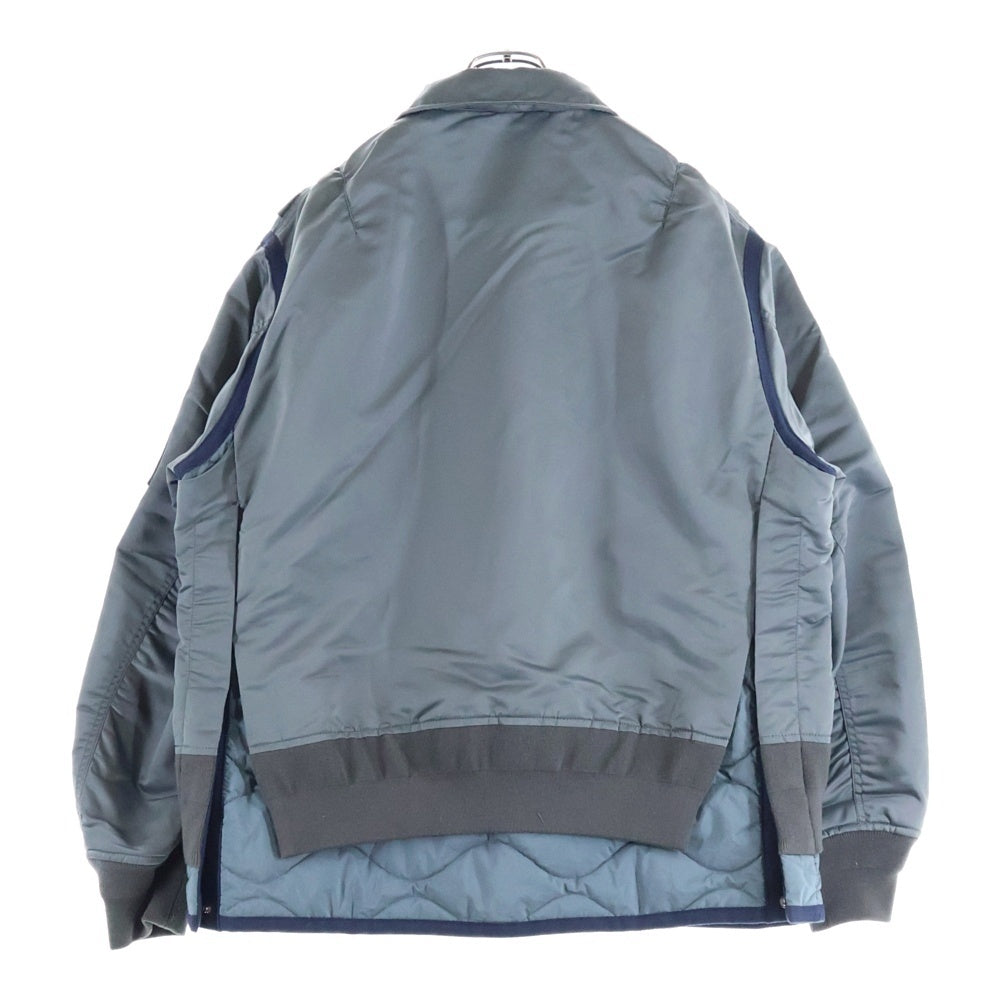 Sacai(サカイ) 22AW Nylon Twill Mix Blouson ナイロンツイル ブルゾン 再構築ジャケット カーキ 22-02824M