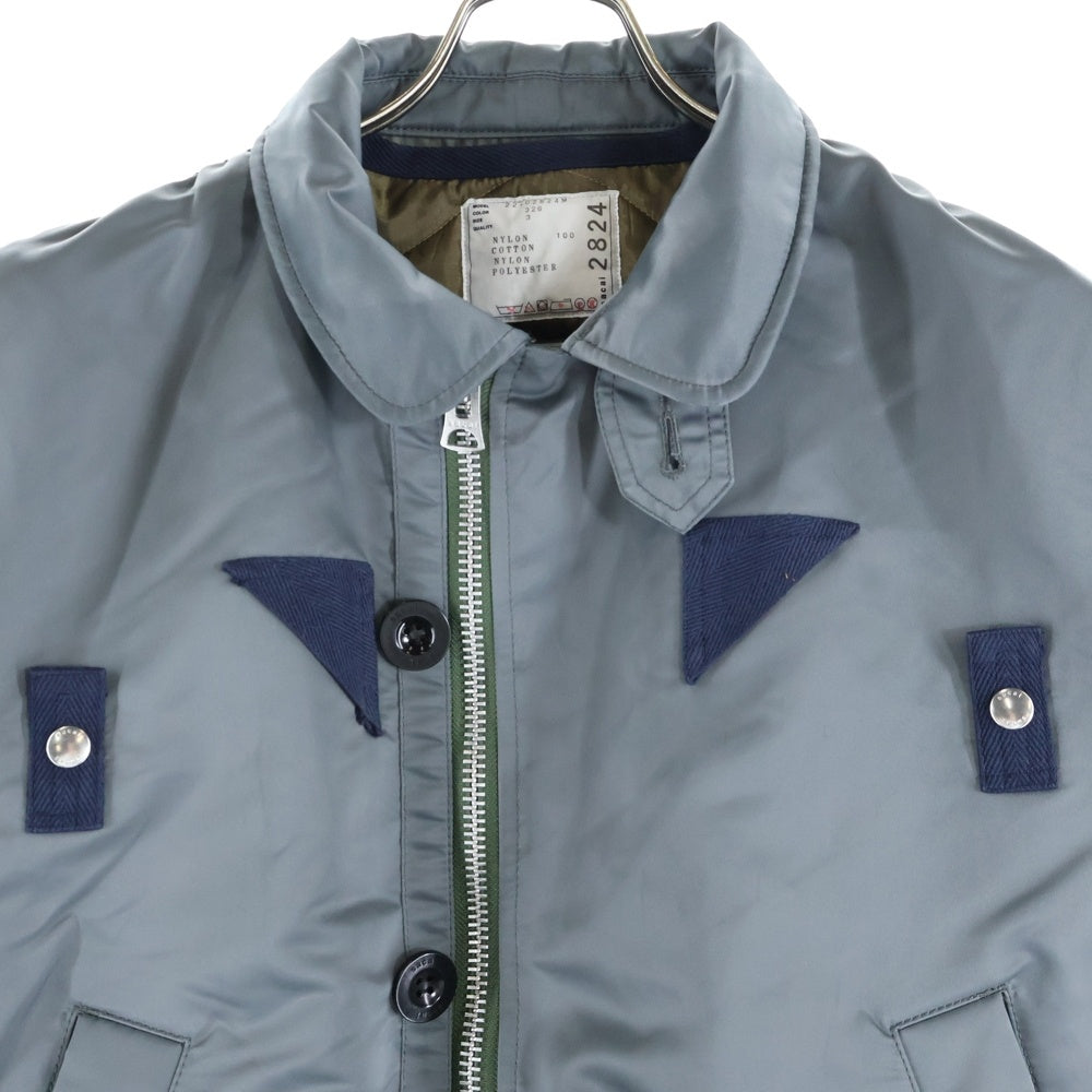 Sacai(サカイ) 22AW Nylon Twill Mix Blouson ナイロンツイル ブルゾン 再構築ジャケット カーキ 22-02824M