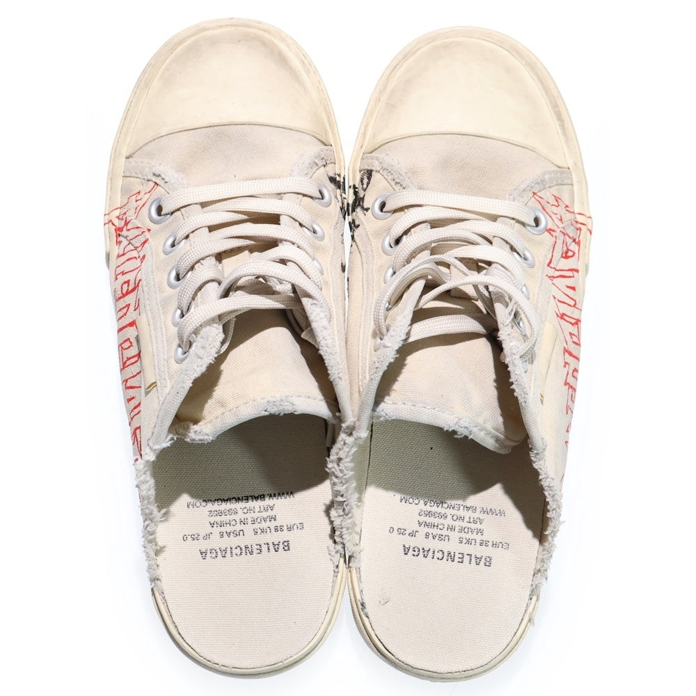 BALENCIAGA(バレンシアガ) DENIM SLIPPERS ペイント/ダメージ加工 スリッポン ベージュ 693952