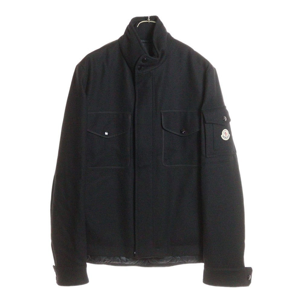 MONCLER(モンクレール) 25AW Avoine ナイロン/ウール切返しショートダウンジャケット ブラック K20911A00227