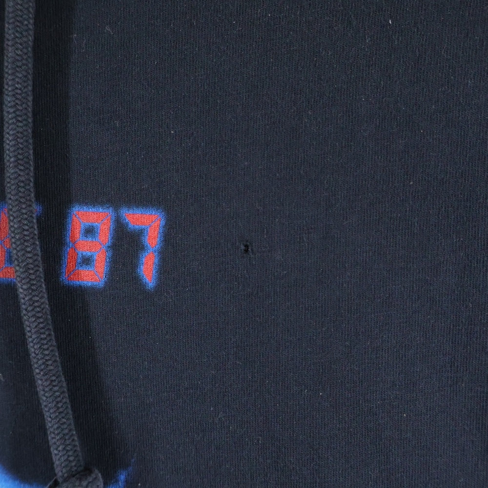 VTMNTS(ブイティーエムエヌティーエス) 22SS BACK TO THE FUTURE JERSEY HOODIE バックトゥザフューチャープリントプルオーバーパーカー VL12TR400B ブラック