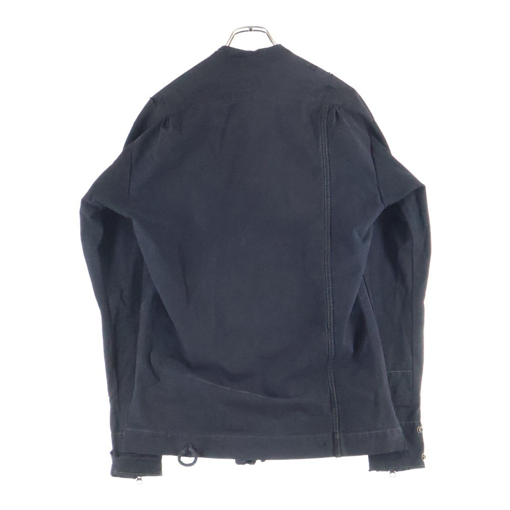 GREG LAUREN(グレッグローレン) TENT ZIP FRONT STUDIO SHIRT テントジップフロントスタジオシャツ ダメージ加工 ブラック