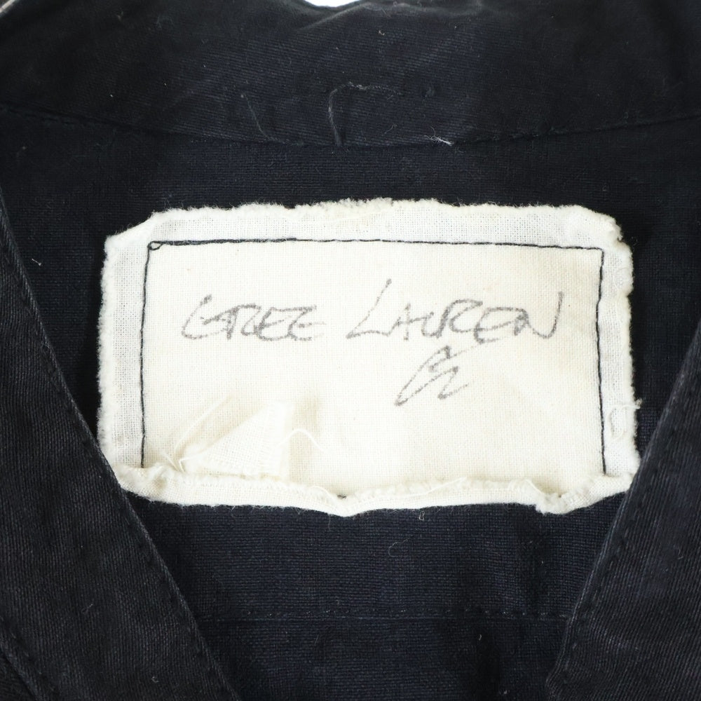 GREG LAUREN(グレッグローレン) TENT ZIP FRONT STUDIO SHIRT テントジップフロントスタジオシャツ ダメージ加工 ブラック