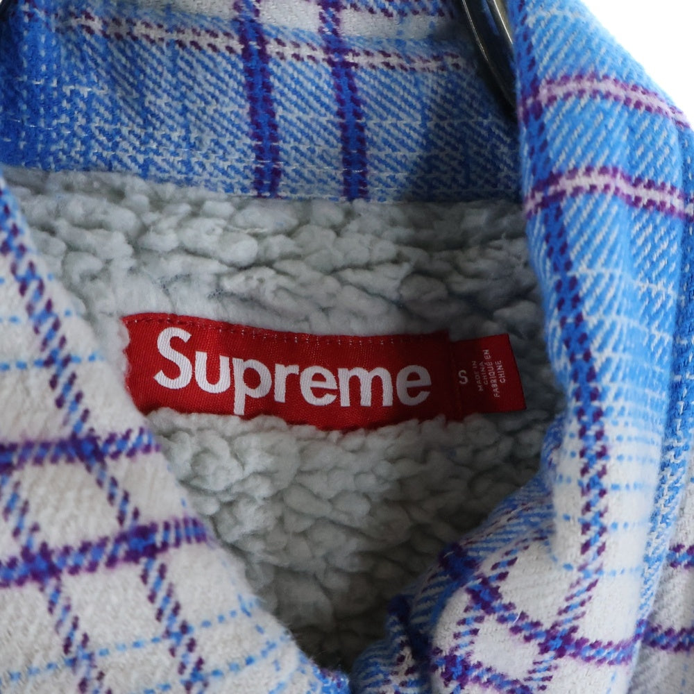 SUPREME(シュプリーム) 23AW Lined Flannel Snap バックロゴ刺繍 裏地