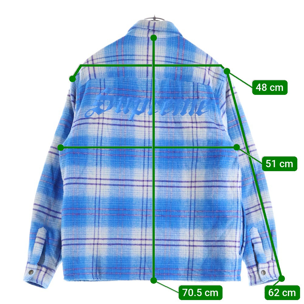 SUPREME(シュプリーム) 23AW Lined Flannel Snap バックロゴ刺繍 裏地