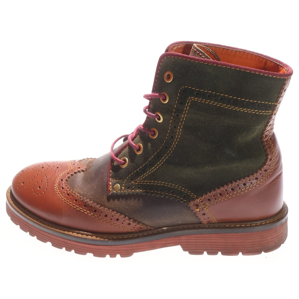 DANNER(ダナー) メダリオンブーツ ウイングチップ レザーハイブーツ ブラウン D0021