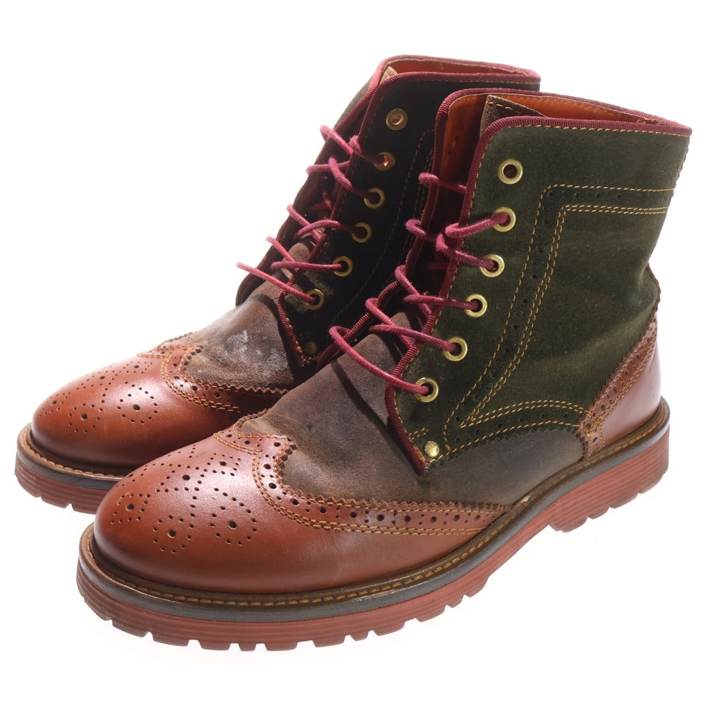 DANNER(ダナー) メダリオンブーツ ウイングチップ レザーハイブーツ ブラウン D0021