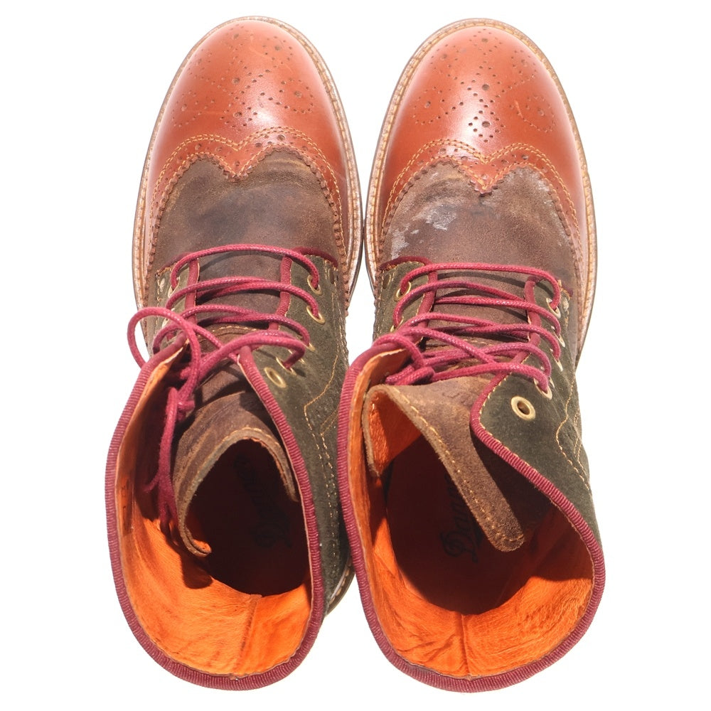 DANNER(ダナー) メダリオンブーツ ウイングチップ レザーハイブーツ ブラウン D0021