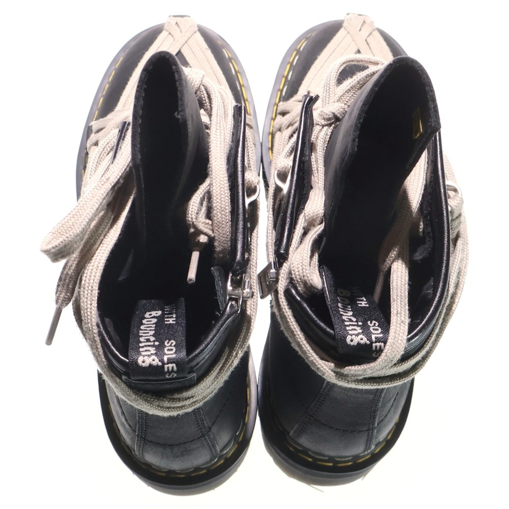 Rick Owens(リックオウエンス) ×Dr.Martens 1460 Quad Sole Mega Lace Boot ドクターマーチン メガレース サイドジップ ハイカットブーツ ブラック 41818001