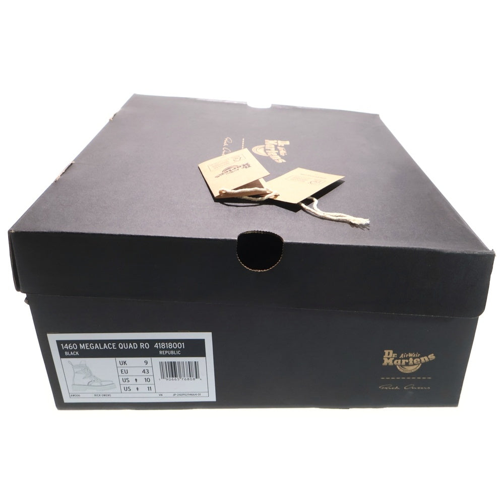 Rick Owens(リックオウエンス) ×Dr.Martens 1460 Quad Sole Mega Lace Boot ドクターマーチン メガレース サイドジップ ハイカットブーツ ブラック 41818001