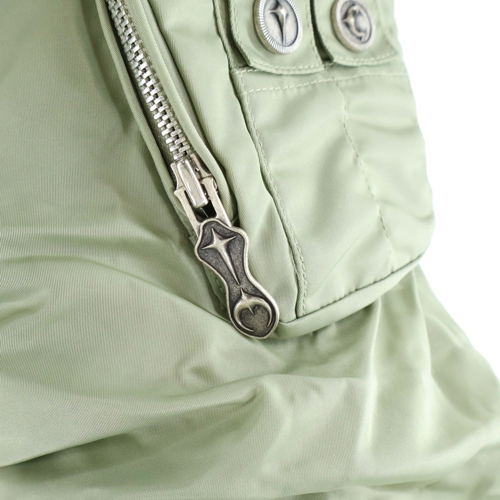 THUG CLUB(サグクラブ) 24AW NYLON STUDDED BOMBER ナイロン スタッズ ブルゾン MA-1 ボンバージャケット カーキ TC24JP1303