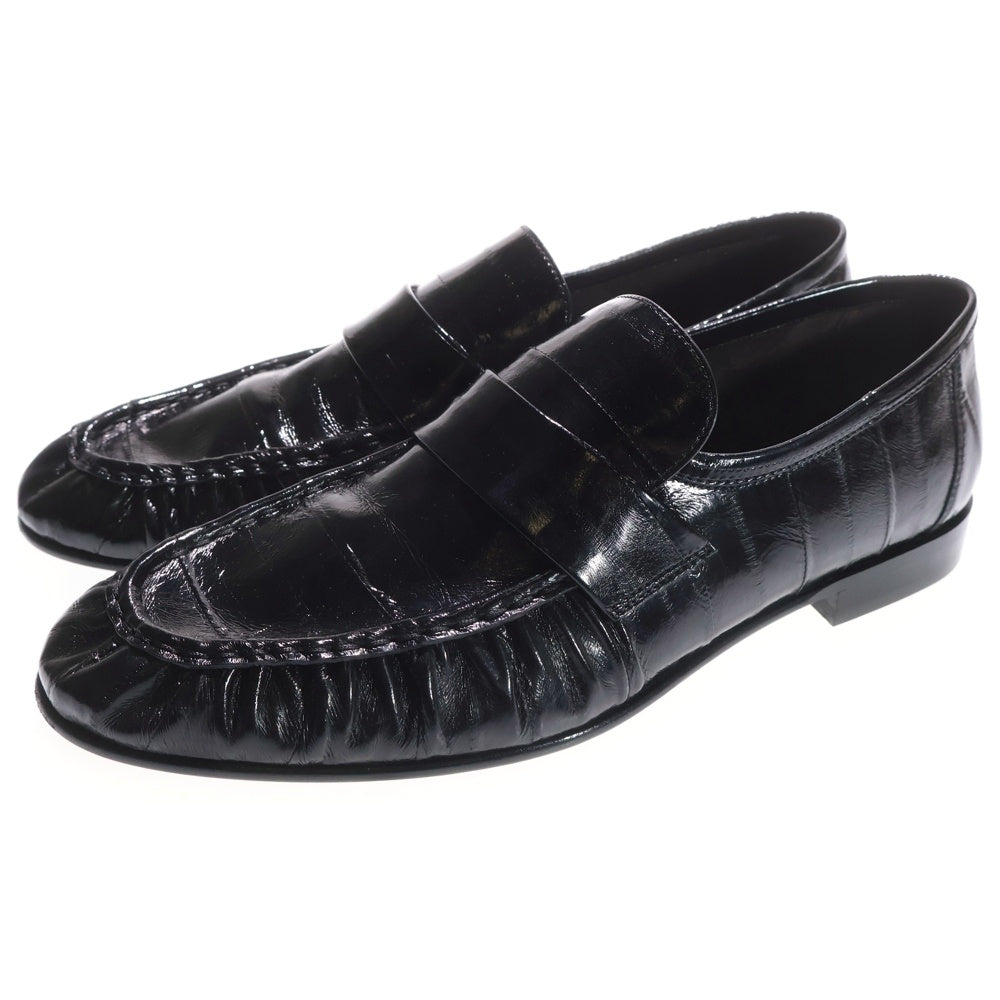THE ROW(ザロウ) Soft Loafer イールスキン ローファー レザーシューズ ブラック F2018ーE17