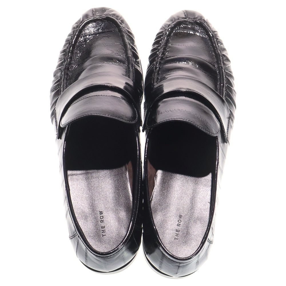 THE ROW(ザロウ) Soft Loafer イールスキン ローファー レザーシューズ ブラック F2018ーE17