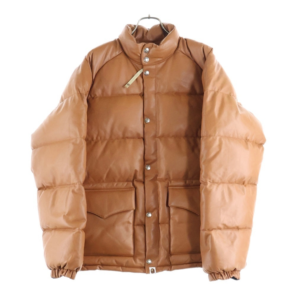 A BATHING APE(アベイシングエイプ) 25AW LEATHER CLASSIC DOWN JACKET レザークラシックダウンジャケット ブラウン 001DNL801011M