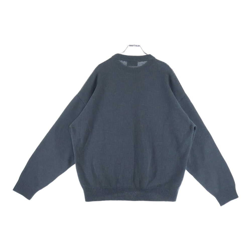 BALENCIAGA(バレンシアガ) 21AW ロゴ刺繍 スポーティー エンブレム カシミヤ ニット セーター 675276 T4121 グレー