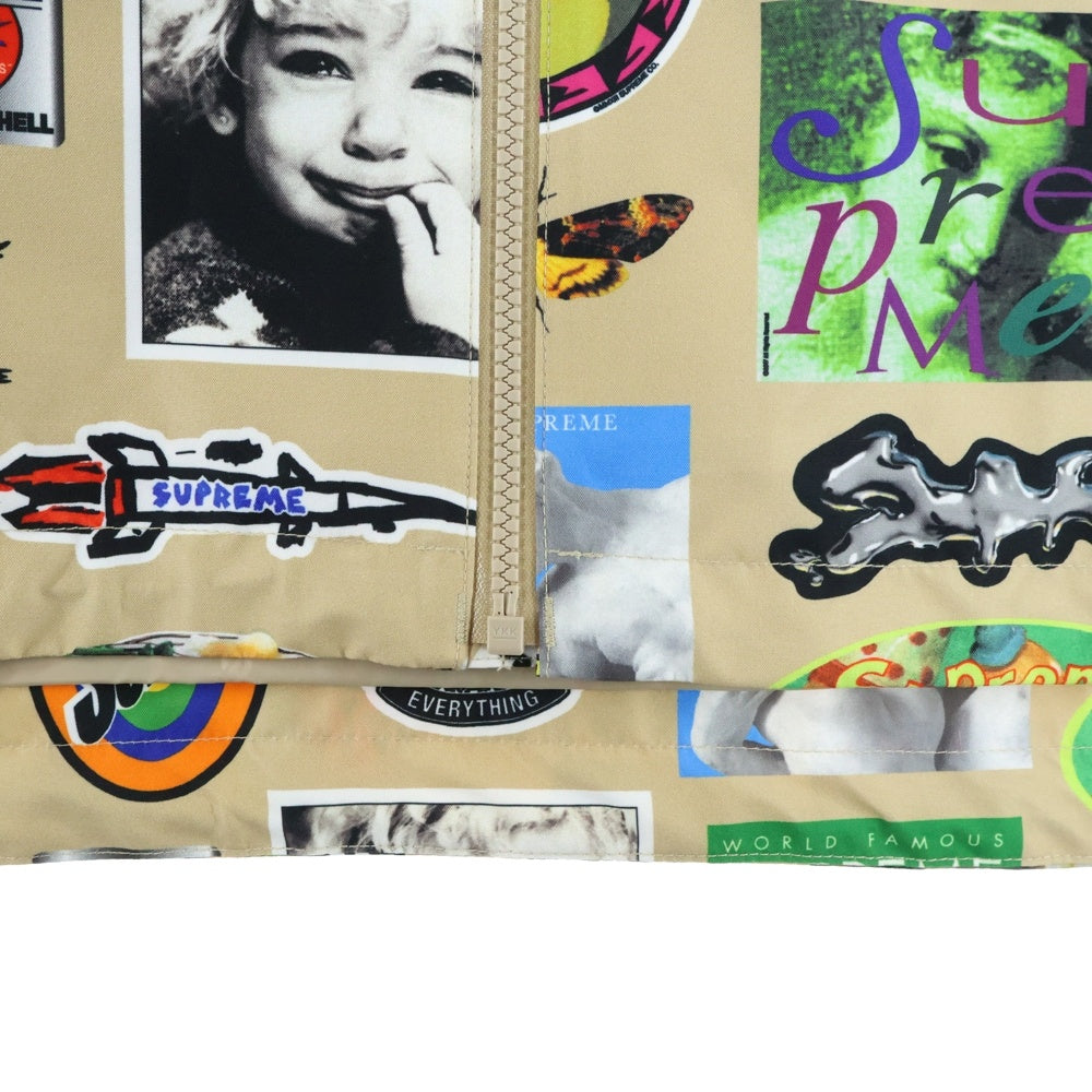 SUPREME(シュプリーム) 21SS GORE-TEX Stickers Shell Jacket ゴアテックス 総柄ジップアップ マウンテンパーカ ジャケット ベージュ