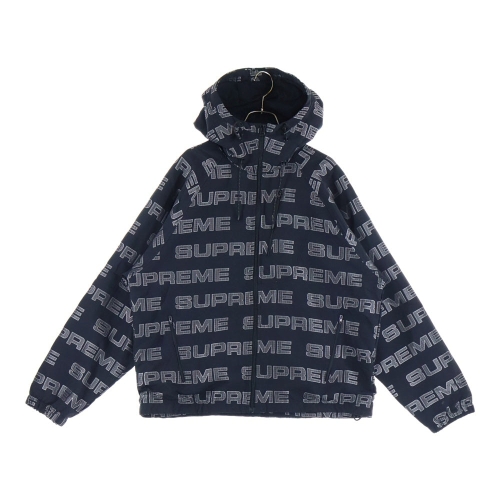 SUPREME(シュプリーム) 21AW Logo Ripstop Hooded Track Jacket ロゴリップストップフードトラックジャケット ブラック