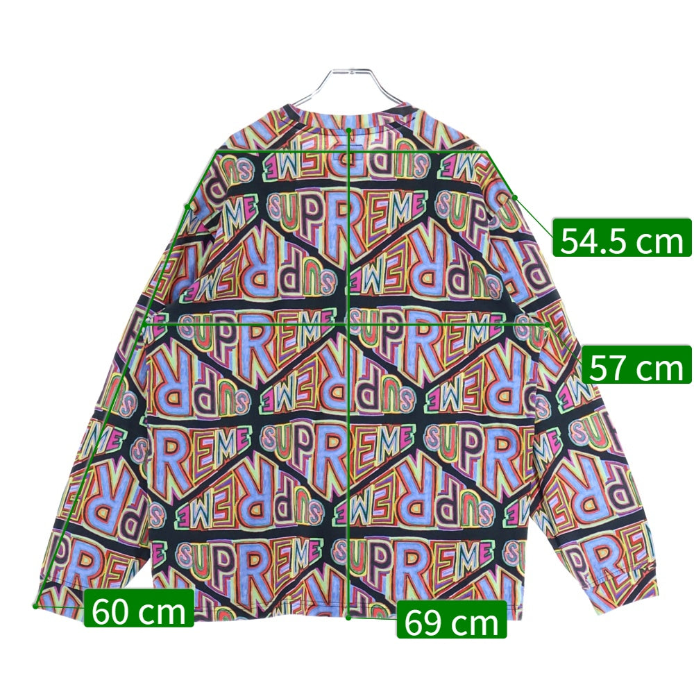 SUPREME(シュプリーム) 20AW Perspective L/S Top パースペクティブ 長袖Tシャツ カットソー 総柄 マルチカラー