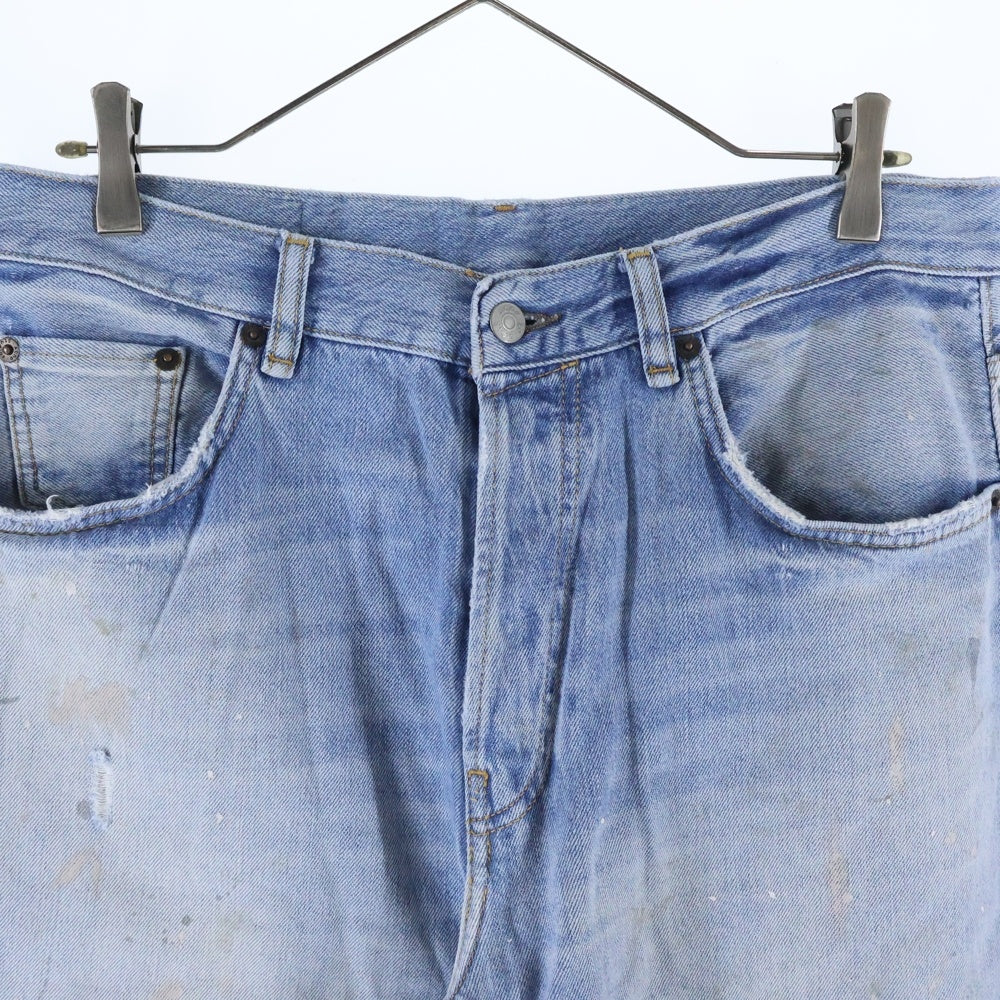 Acne Studios(アクネ ストゥディオズ) 2021M Trafalgar Loose Fit Jeans ペイント加工 ルーズフィットデニムパンツ インディゴ B00389