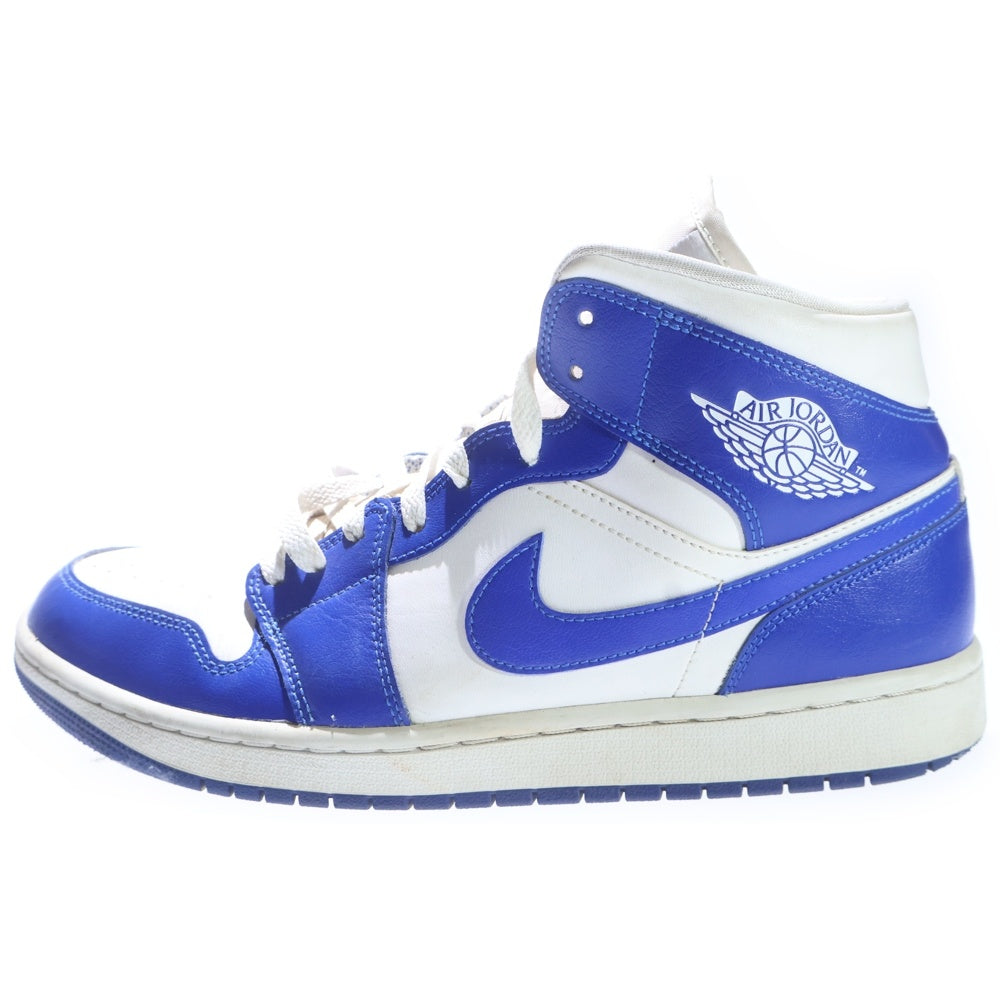 NIKE(ナイキ) WMNS AIR JORDAN 1 MID KENTUCKY BLUE ウィメンズ エアジョーダン1 ケンタッキーブルー ミッドカットスニーカー ホワイト/ブルー US11.5/27.5cm BQ6472-104 レディース