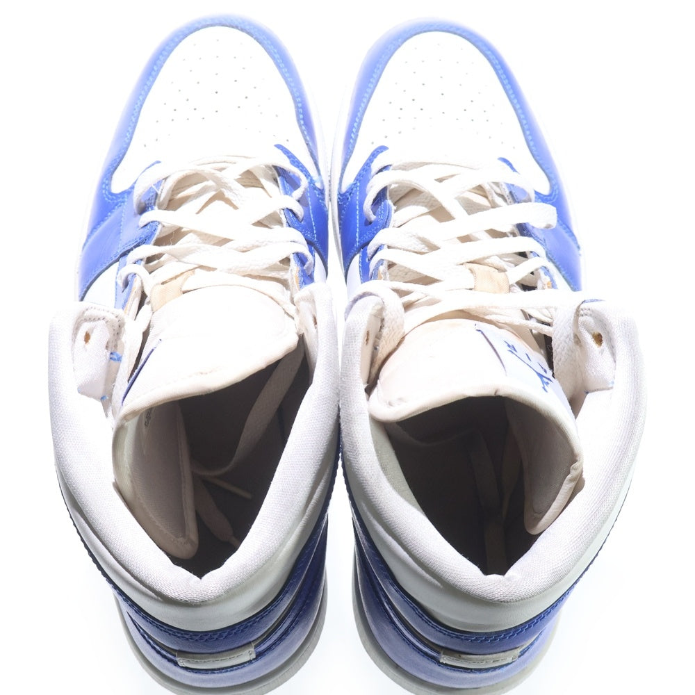 NIKE(ナイキ) WMNS AIR JORDAN 1 MID KENTUCKY BLUE ウィメンズ エアジョーダン1 ケンタッキーブルー ミッドカットスニーカー ホワイト/ブルー US11.5/27.5cm BQ6472-104 レディース