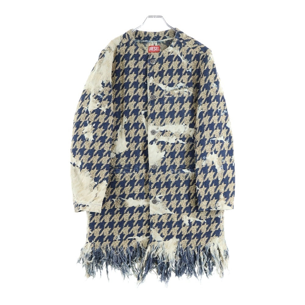 DIESEL(ディーゼル) 25AW D-LOT-FSH1 ノーカラーデザインデニムコート インディゴ A21318